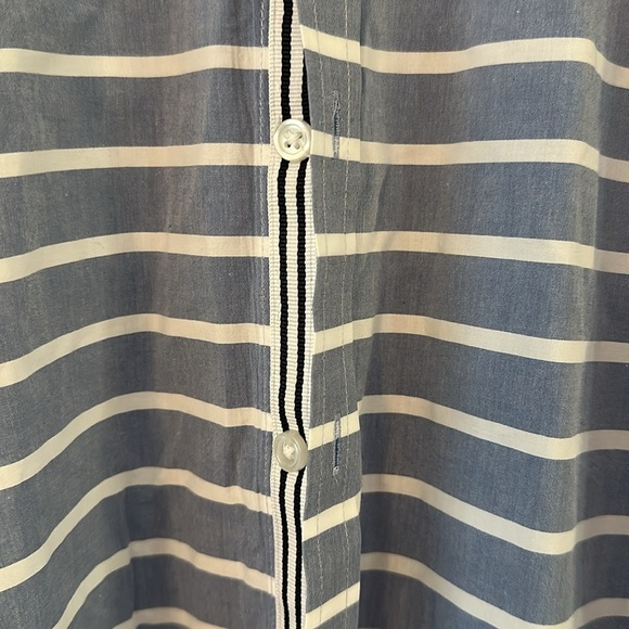 Men’s Club Room Light Blue & White Striped Short Sleeve Button Up Shirt Size XL - Picture 5 of 8